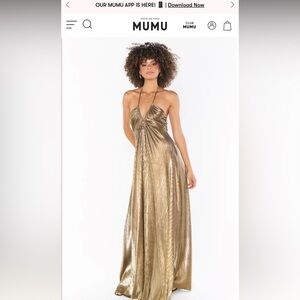 Show me your mumu gold Paros Maxi Dress